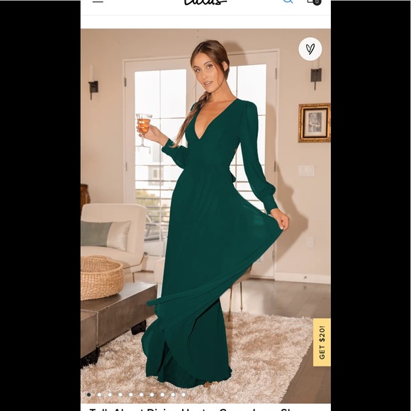 Green Long Sleeve Backless Maxi Dress | Womens | Large | 100% Polyester | Lulus Green Long Sleeve Backless Maxi Dress | Womens | Large | 100% Polyester | Lulus